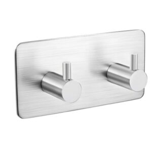 Percha doble adhesiva satinada