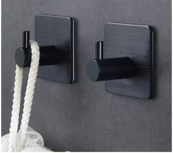 Percha adhesiva negro mate - Imagen 2