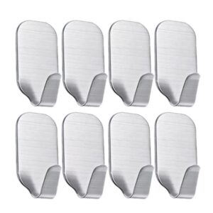 Set de 8 ganchos adhesivos de acero inoxidable