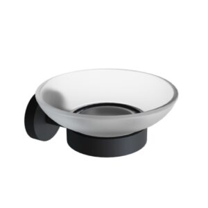 Jabonera de vidrio esmerilado negro mate