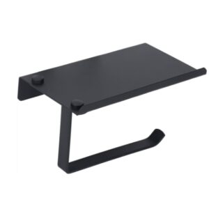 Porta rollo con base para celular negro mate