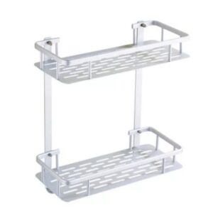Estante doble para ducha aluminio anodizado natural