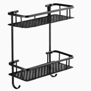 Estante doble para ducha aluminio anodizado negro