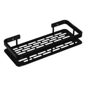 Estante rectangular para ducha aluminio anodizado negro.