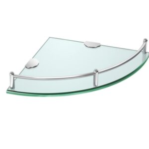 Estante esquinero para ducha vidrio templado y acero inoxidable.