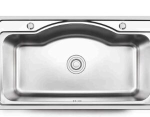 Bacha cocina pileta acero inoxidable 44x68x20 cm