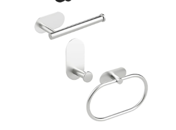 Kit de Accesorios para Baño Adhesivo 3M Acero Inoxidable Plateado INOMAX IM4165
